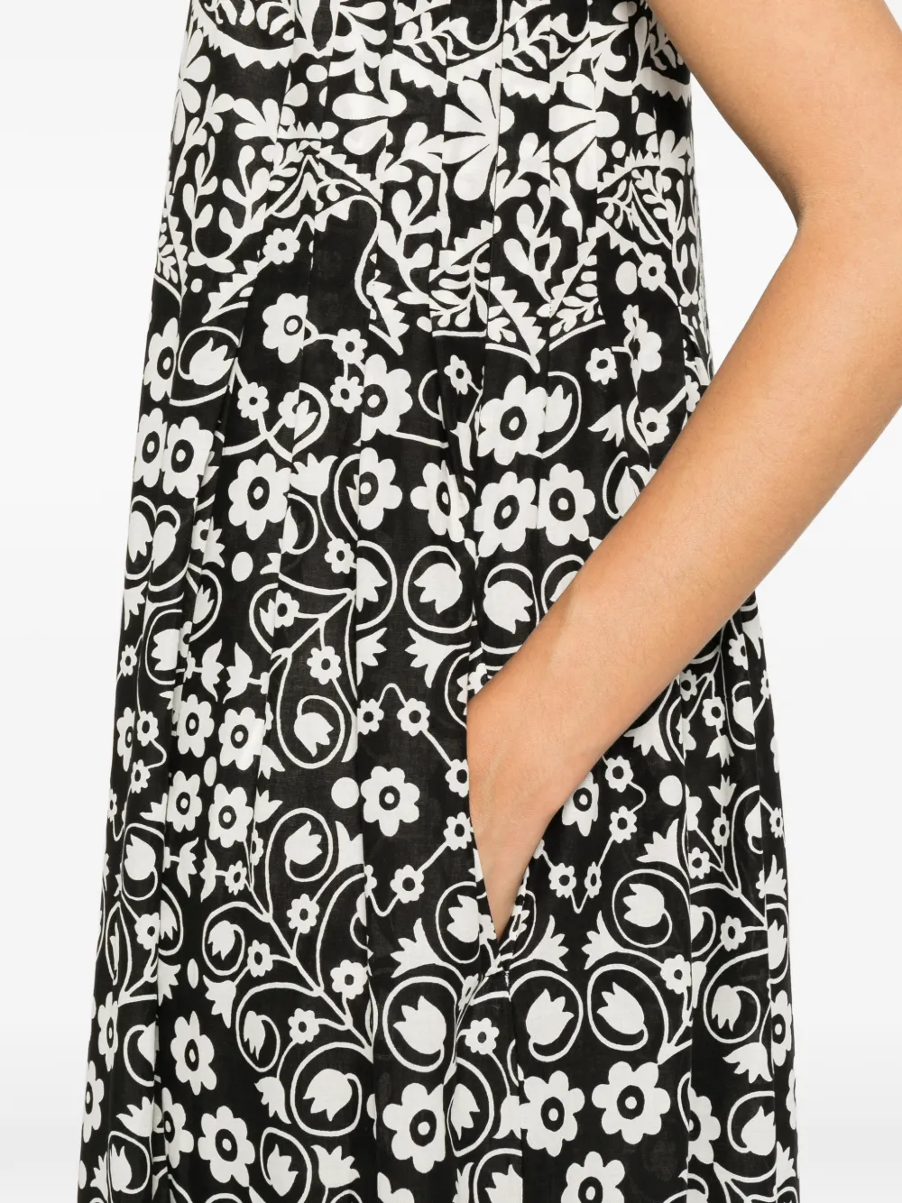 Weekend Max Mara Midi-jurk met bloemenprint Zwart
