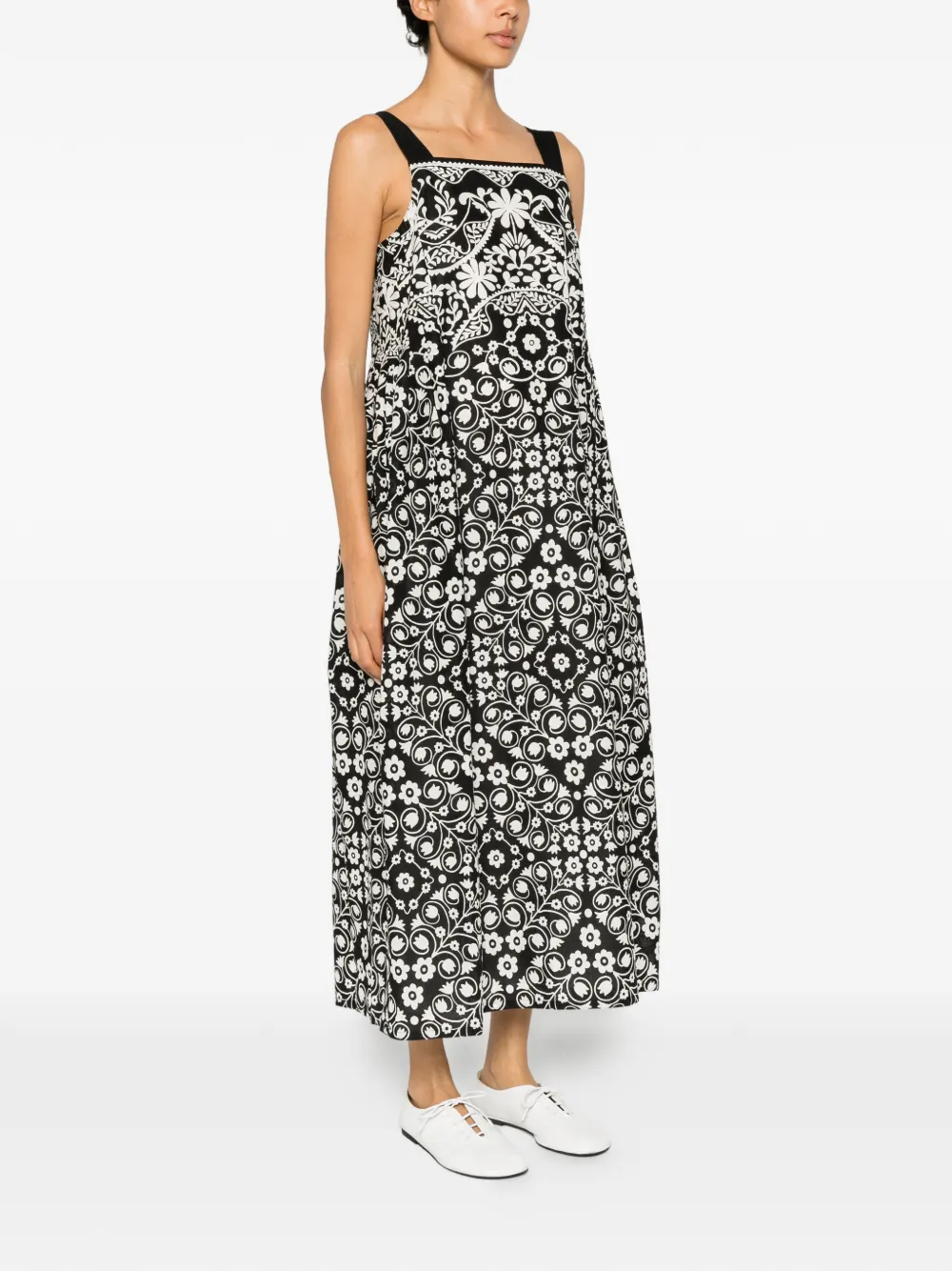 Weekend Max Mara Midi-jurk met bloemenprint Zwart