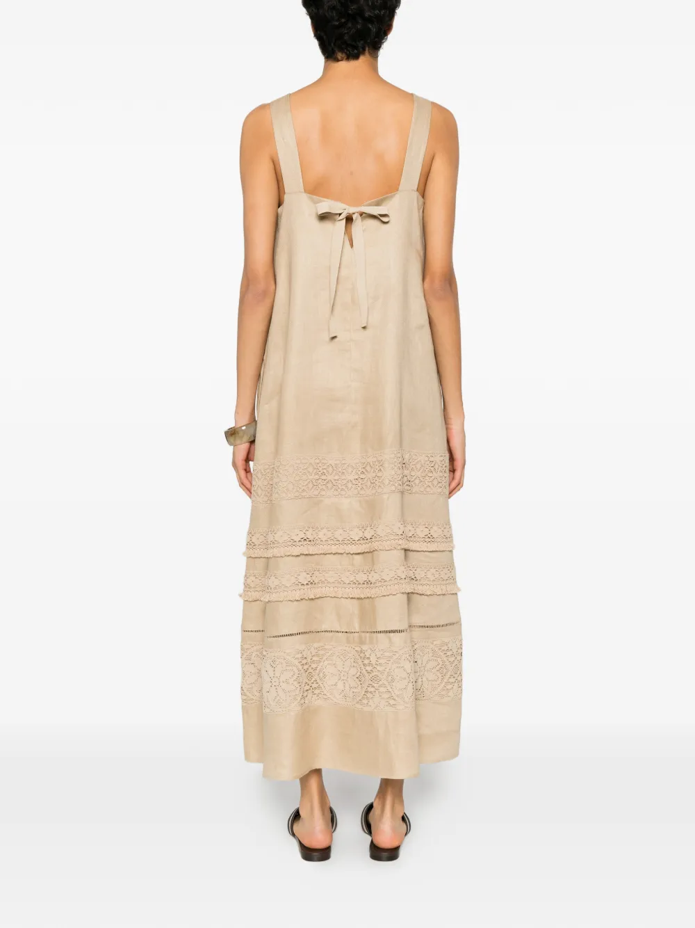 Weekend Max Mara Midi-jurk met kanten vlak Beige