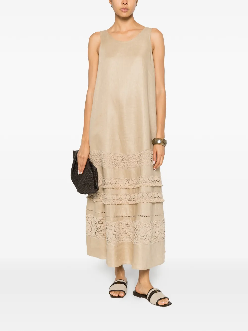 Weekend Max Mara Midi-jurk met kanten vlak Beige