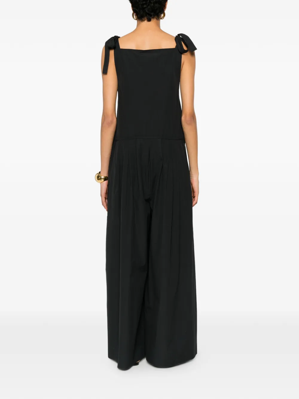 Weekend Max Mara Geplooide jumpsuit met striksluiting Zwart