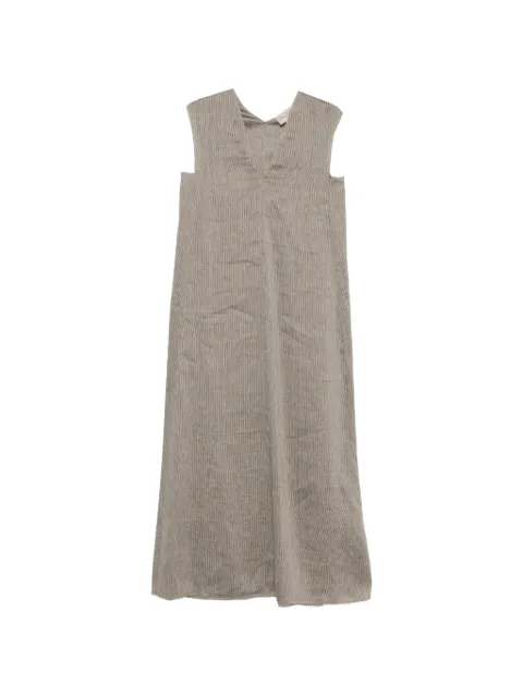 Cortana vestido largo Aria a rayas con cuello V
