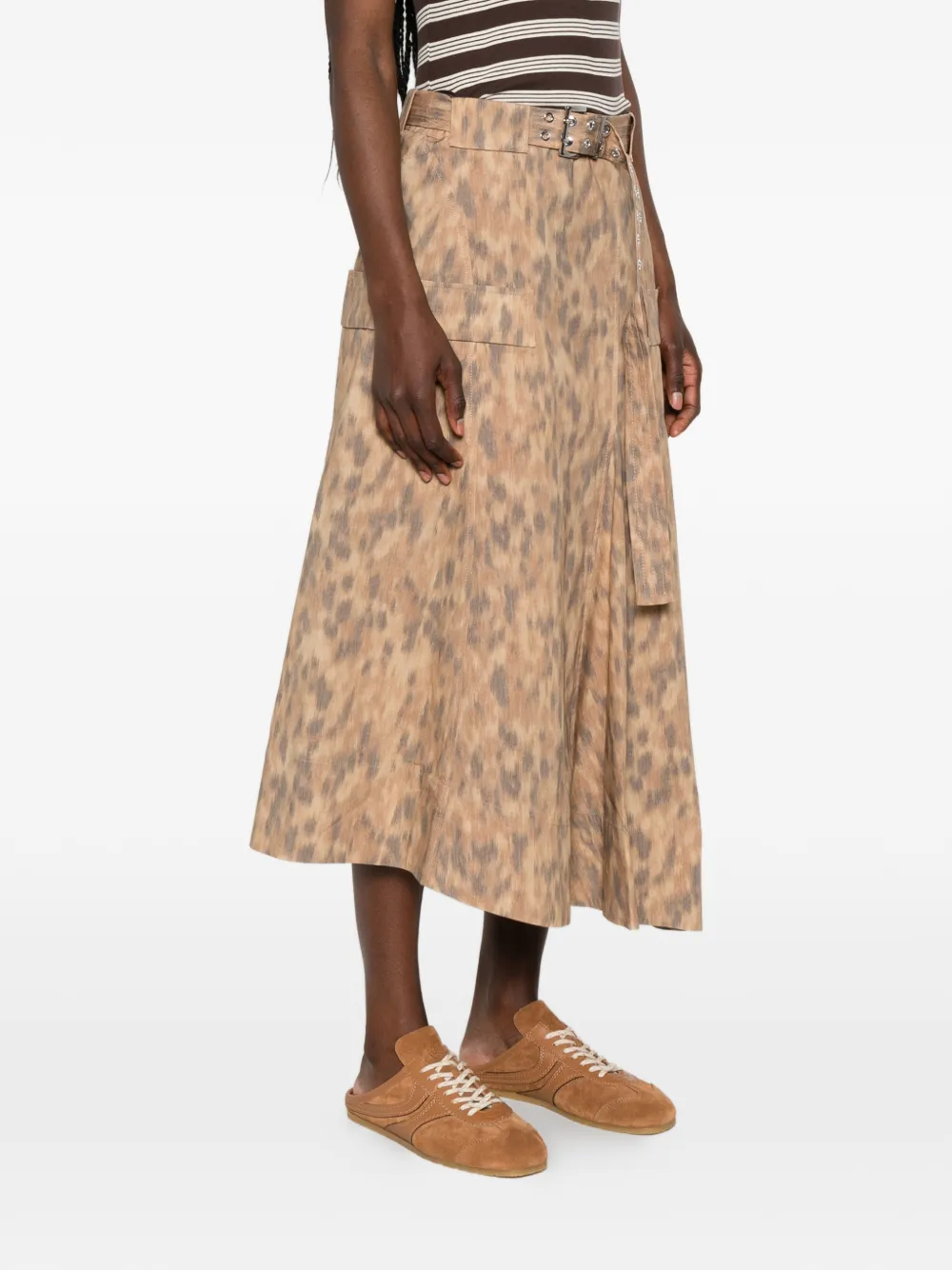 GANNI Rok met luipaardprint Beige