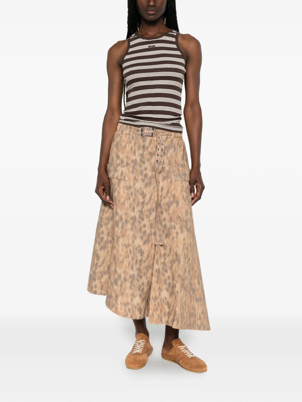 GANNI Rok met luipaardprint Beige