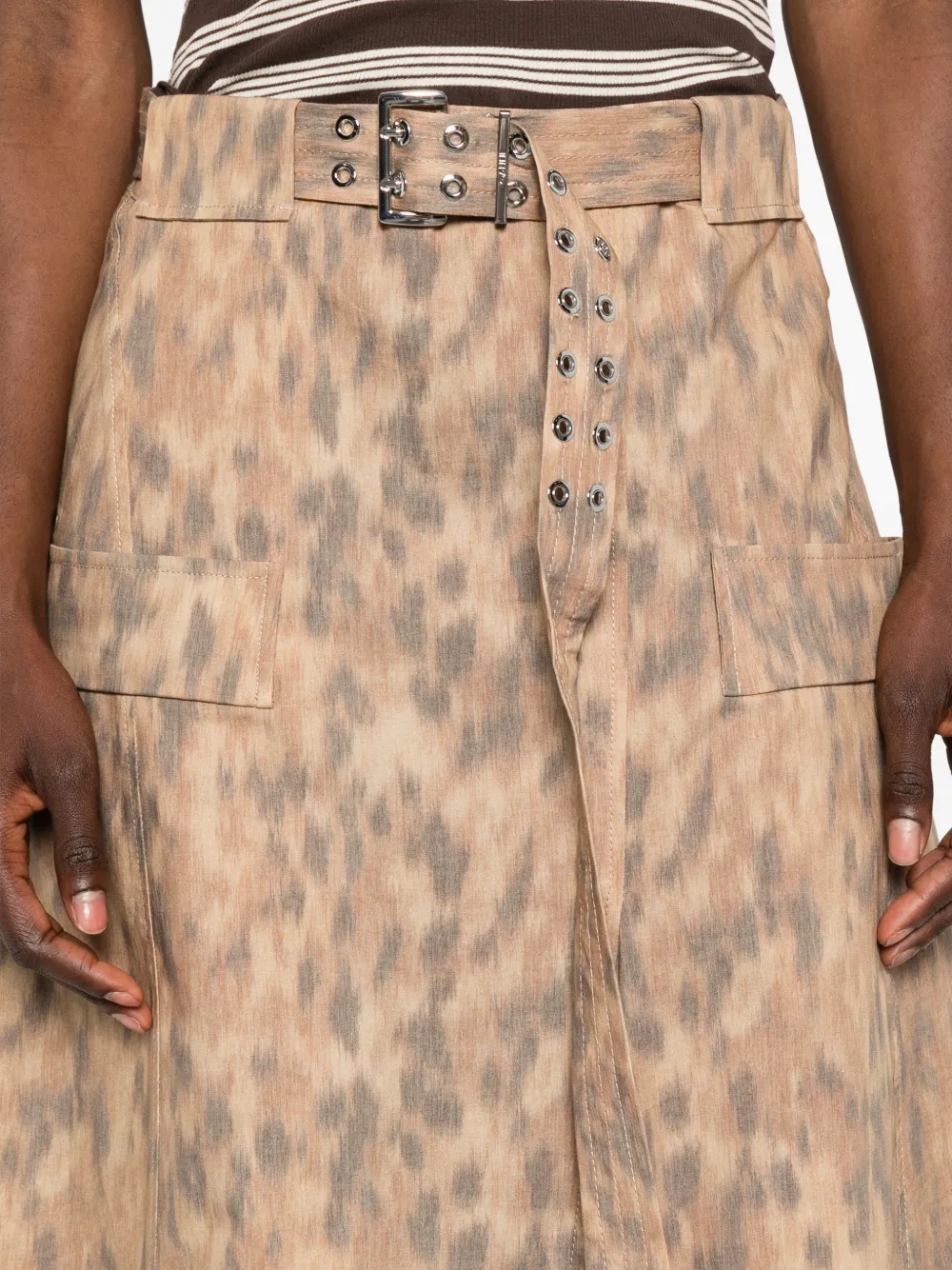 GANNI Rok met luipaardprint Beige