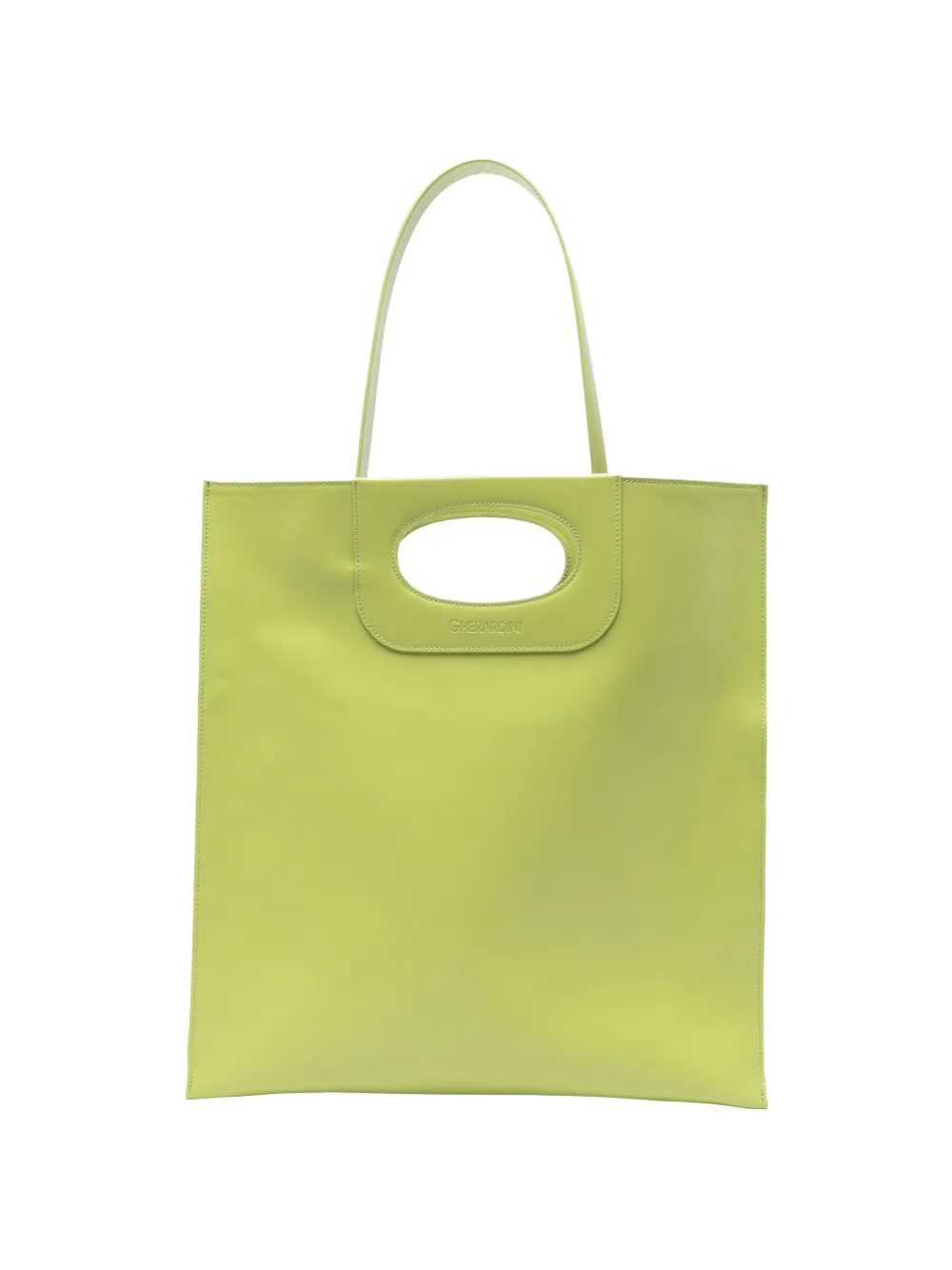Gherardini Piattina cut-out-handle clucth bag - Verde