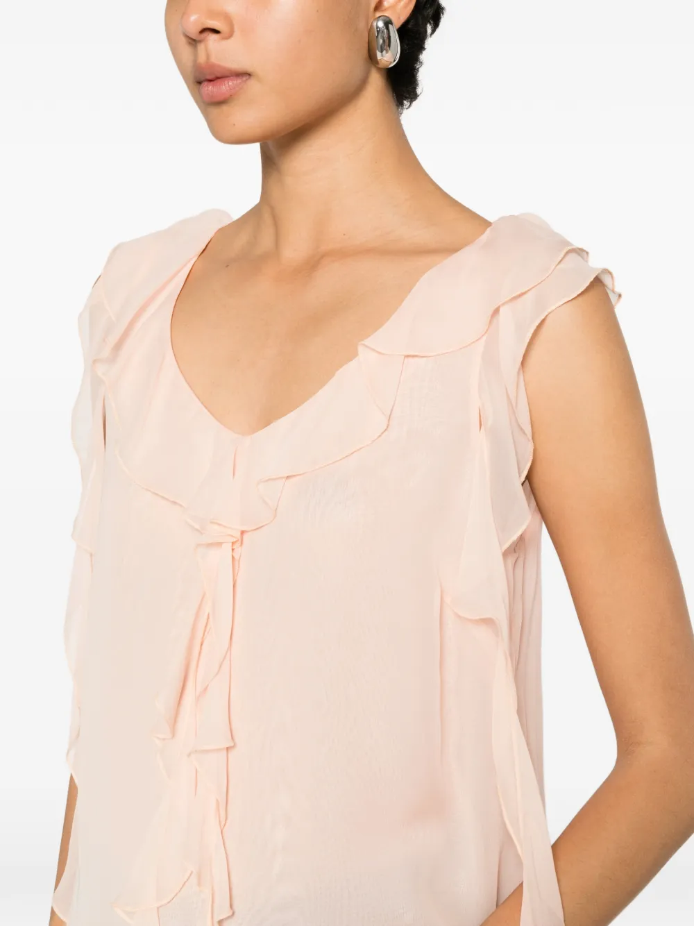 Blugirl Gelaagde blouse met ruches Roze
