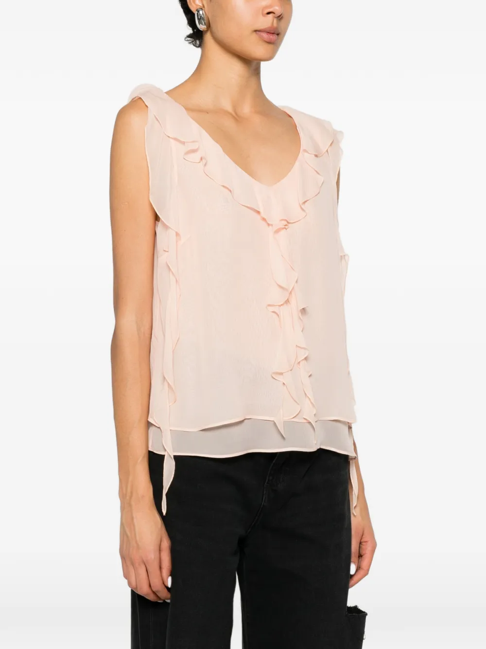 Blugirl Gelaagde blouse met ruches Roze