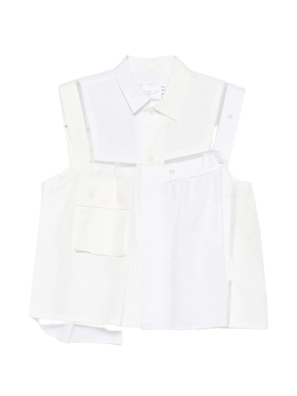 sacai deconstructed asymmetric top - Bianco