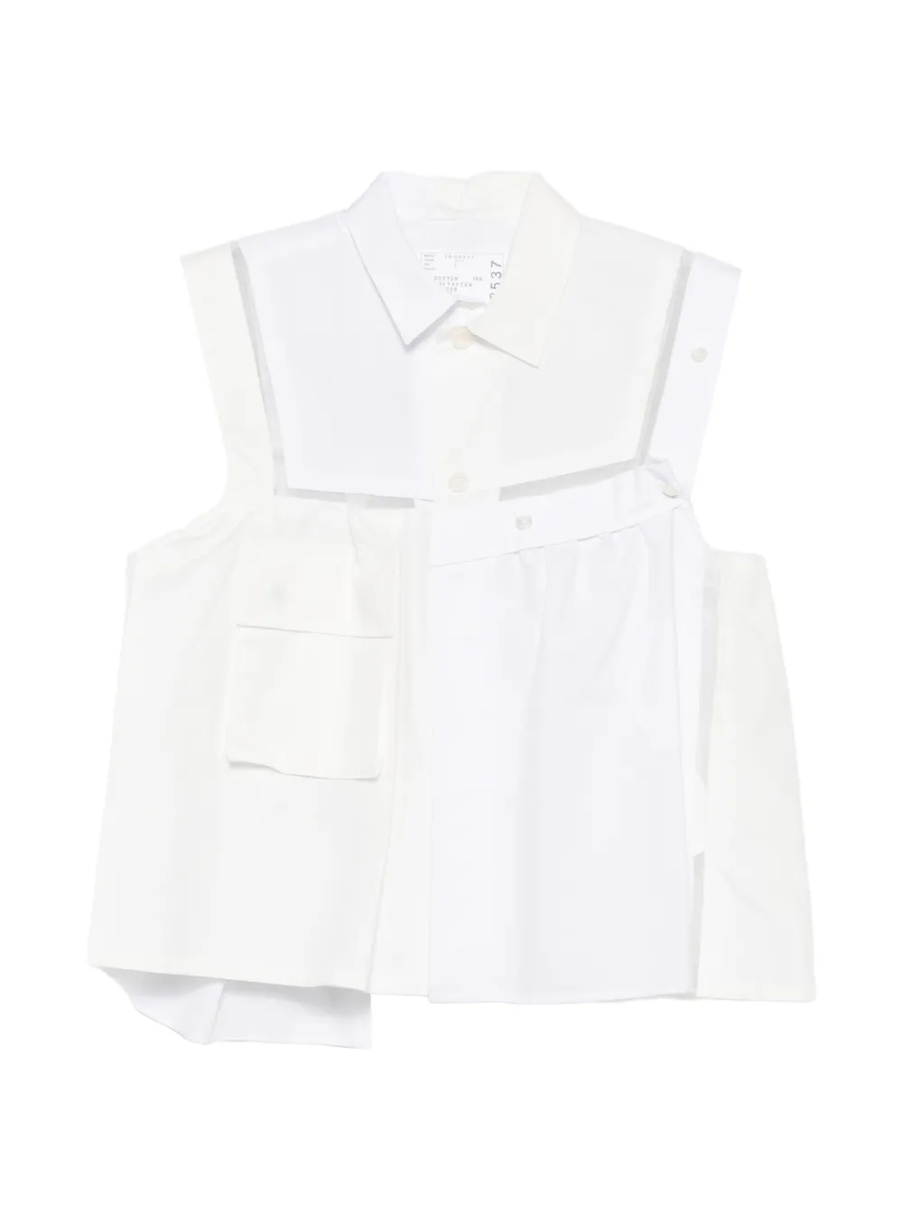 sacai deconstructed asymmetric top - Weiß