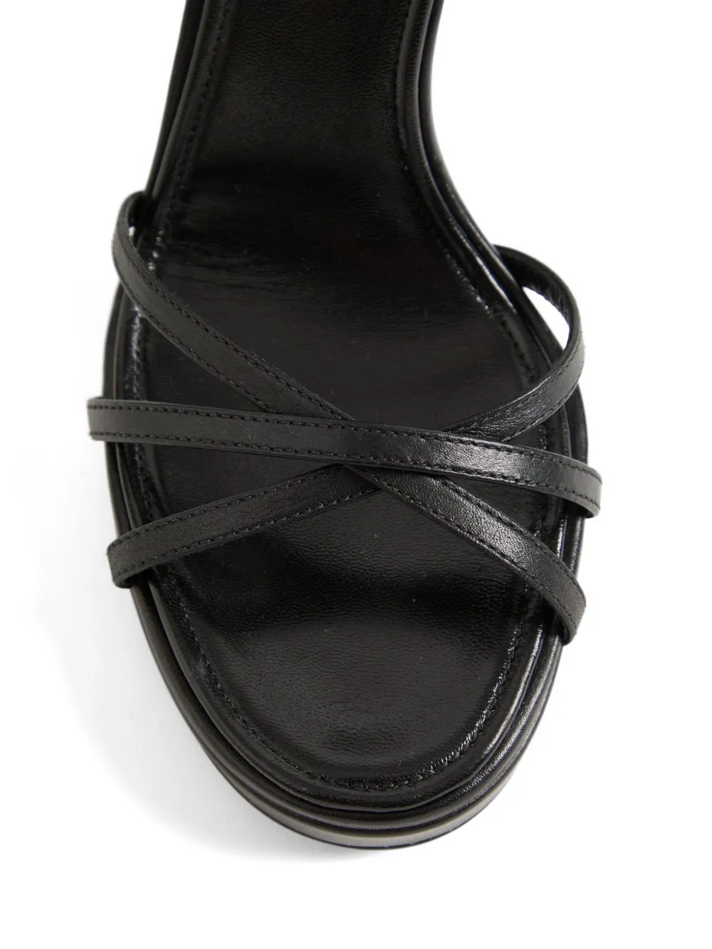 Valentino Garavani Eveninglam kalfsleren sandalen met plateauzool 120 mm Zwart