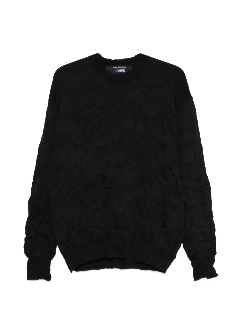 Comme des Garçons Homme crinkled-effect sweater - Schwarz