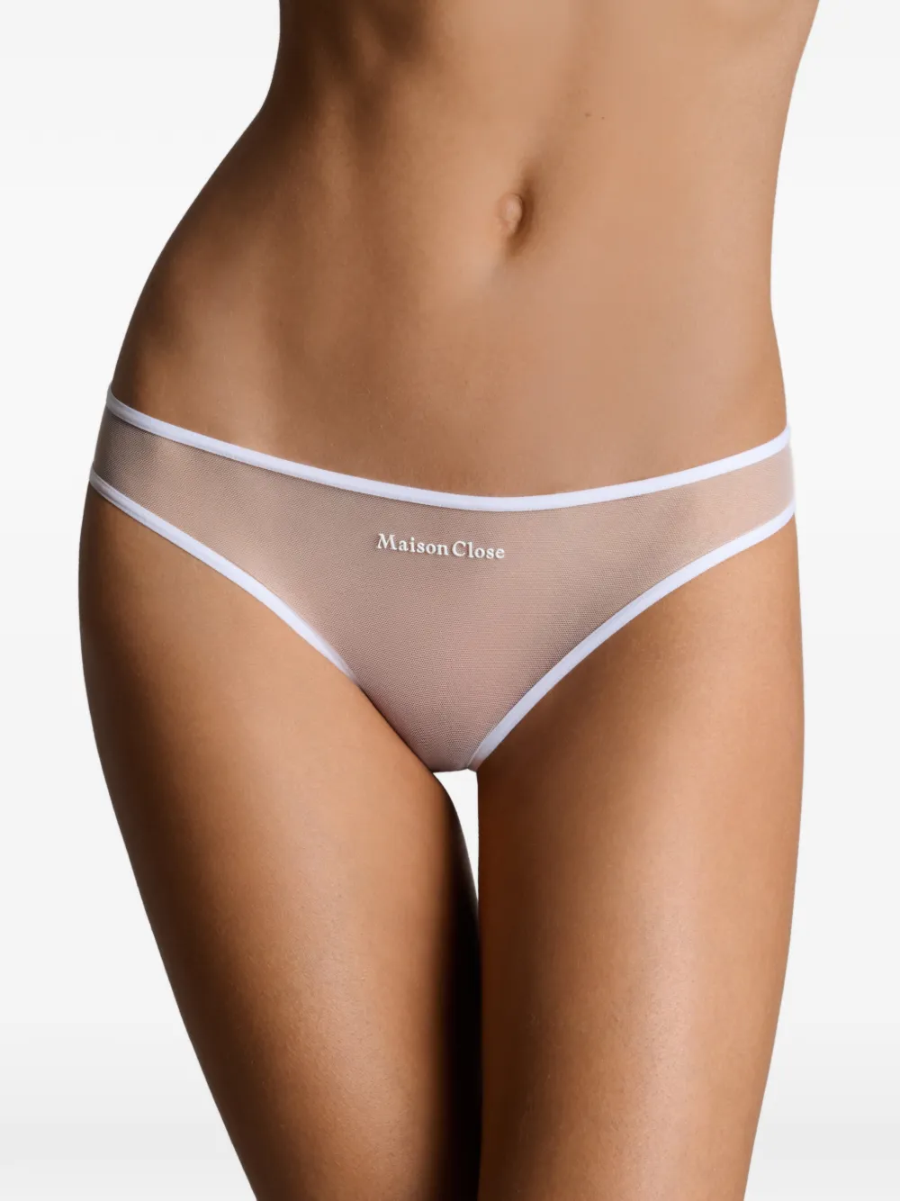 Maison Close Panorama mesh slip Wit