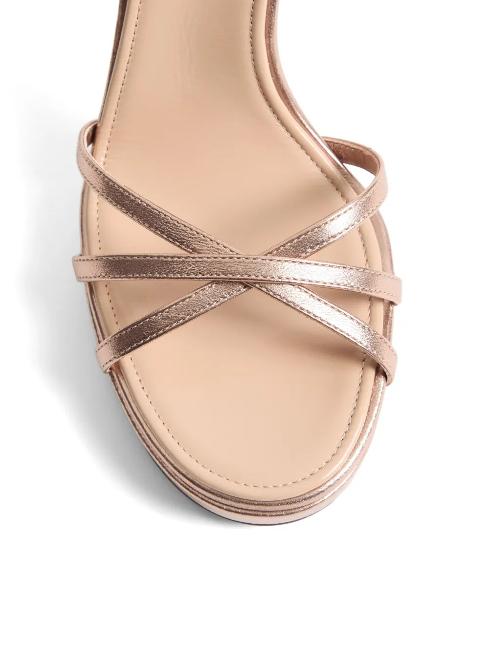 Valentino Garavani Eveninglam gelamineerde nappa leren sandalen met plateauzool 120 mm Roze