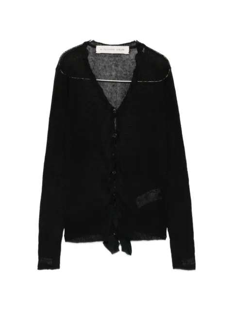 A Tentative Atelier ruffle-trimmed sheer-knit cardigan