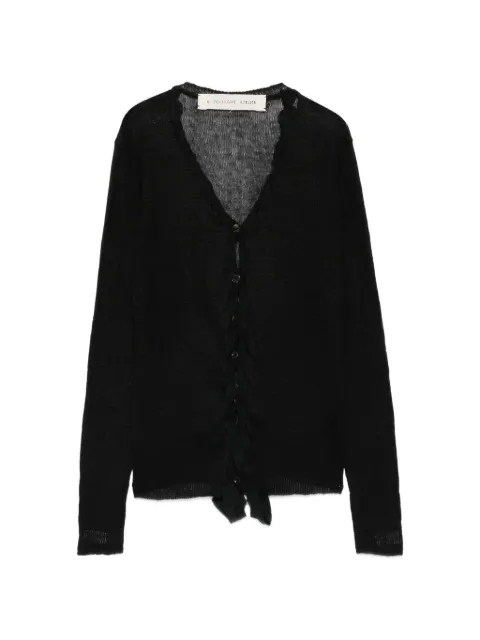 A Tentative Atelier ruffle-trimmed sheer-knit cardigan
