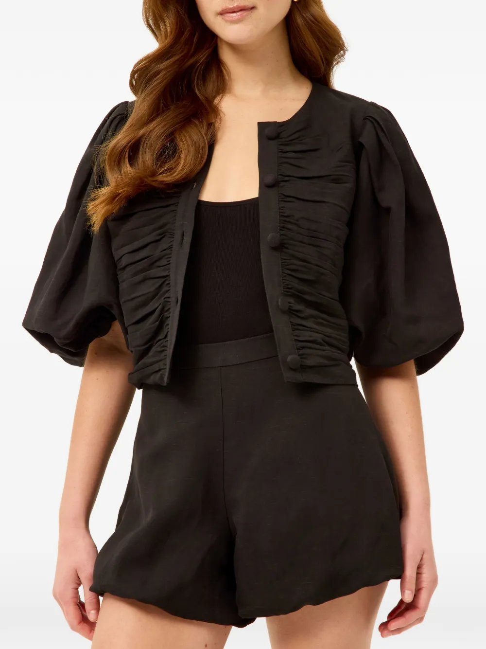 Marie Oliver Rowan top met ruches Zwart