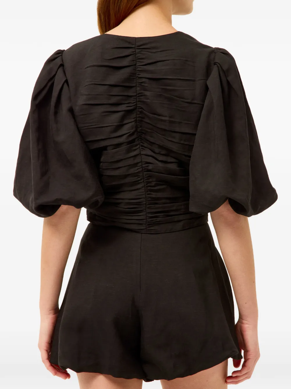 Marie Oliver Rowan top met ruches Zwart