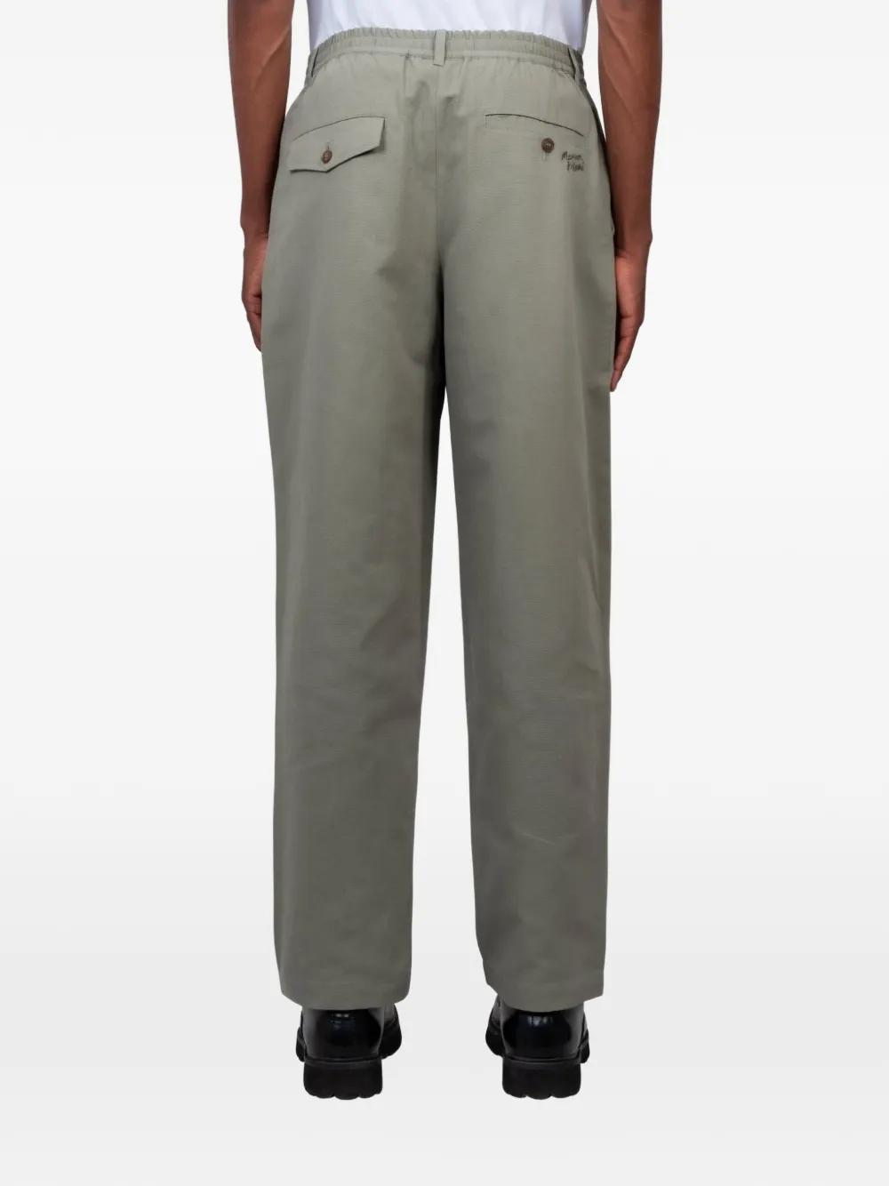 Maison Kitsuné Broek met elastische taille Groen
