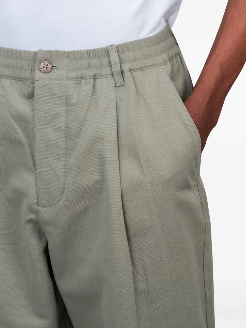 Maison Kitsuné Broek met elastische taille Groen