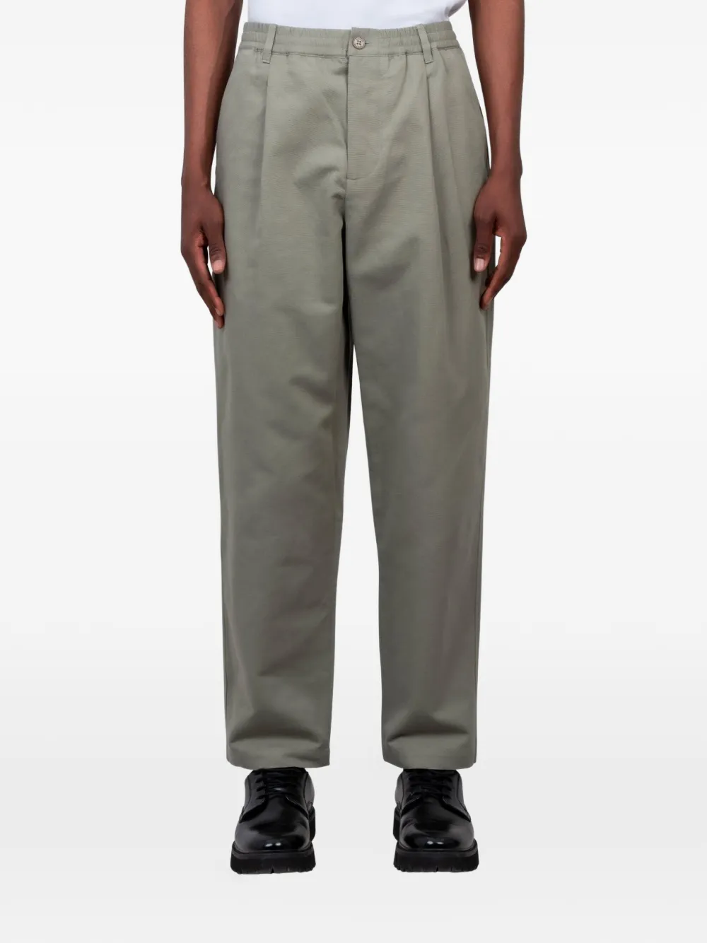 Maison Kitsuné pleated elasticated-waist trousers - Verde