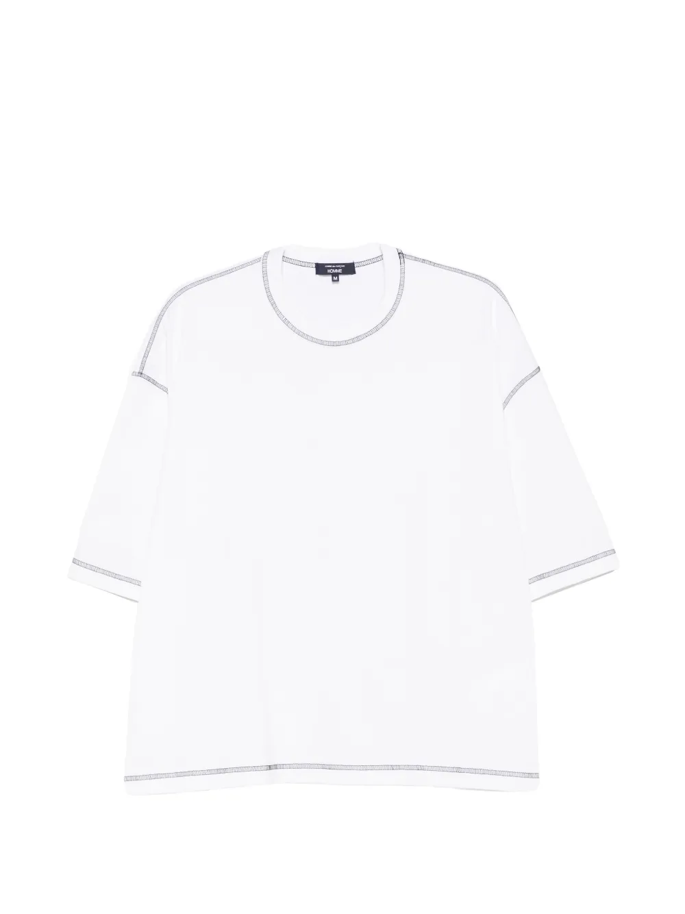 Comme des Garçons Homme contrast-stitch boxy-fit T-shirt - Bianco