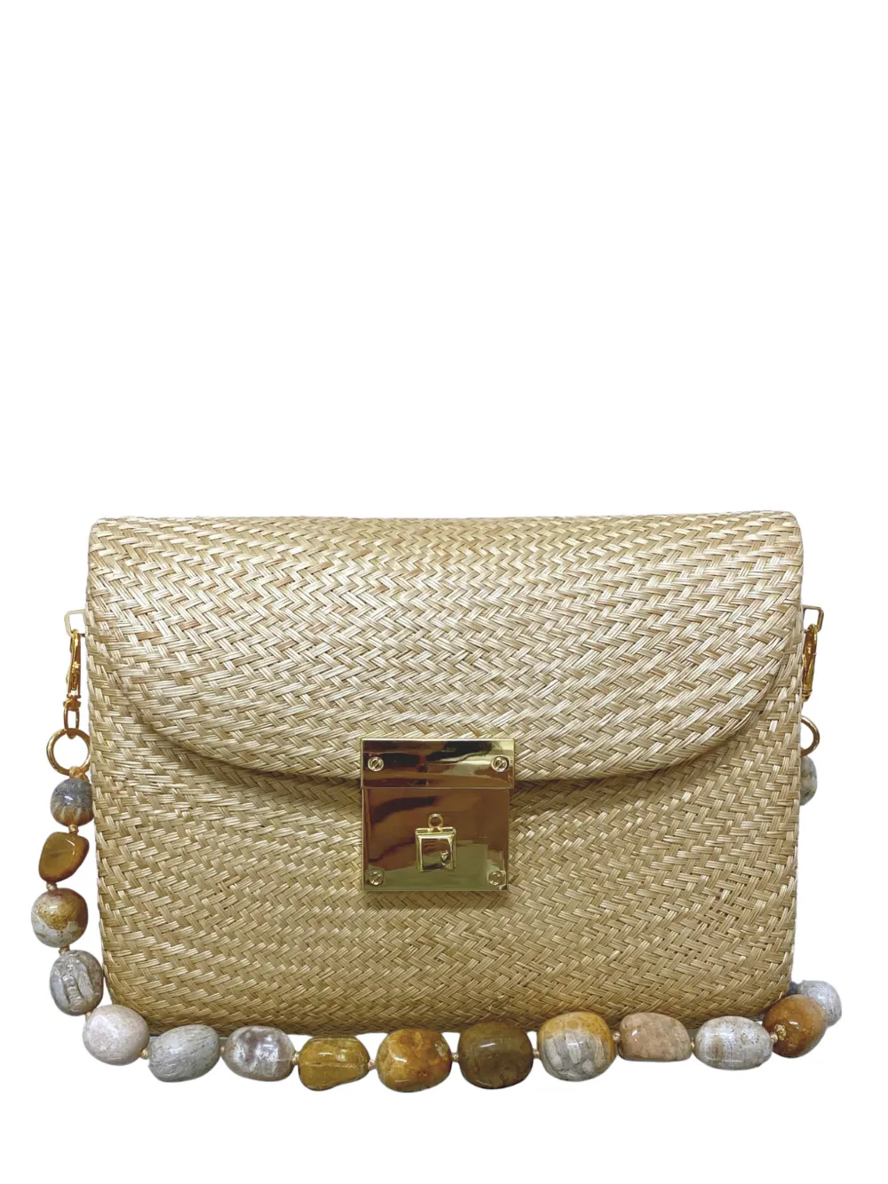 SERPUI Sasha bead-embellished clutch bag - Toni neutri