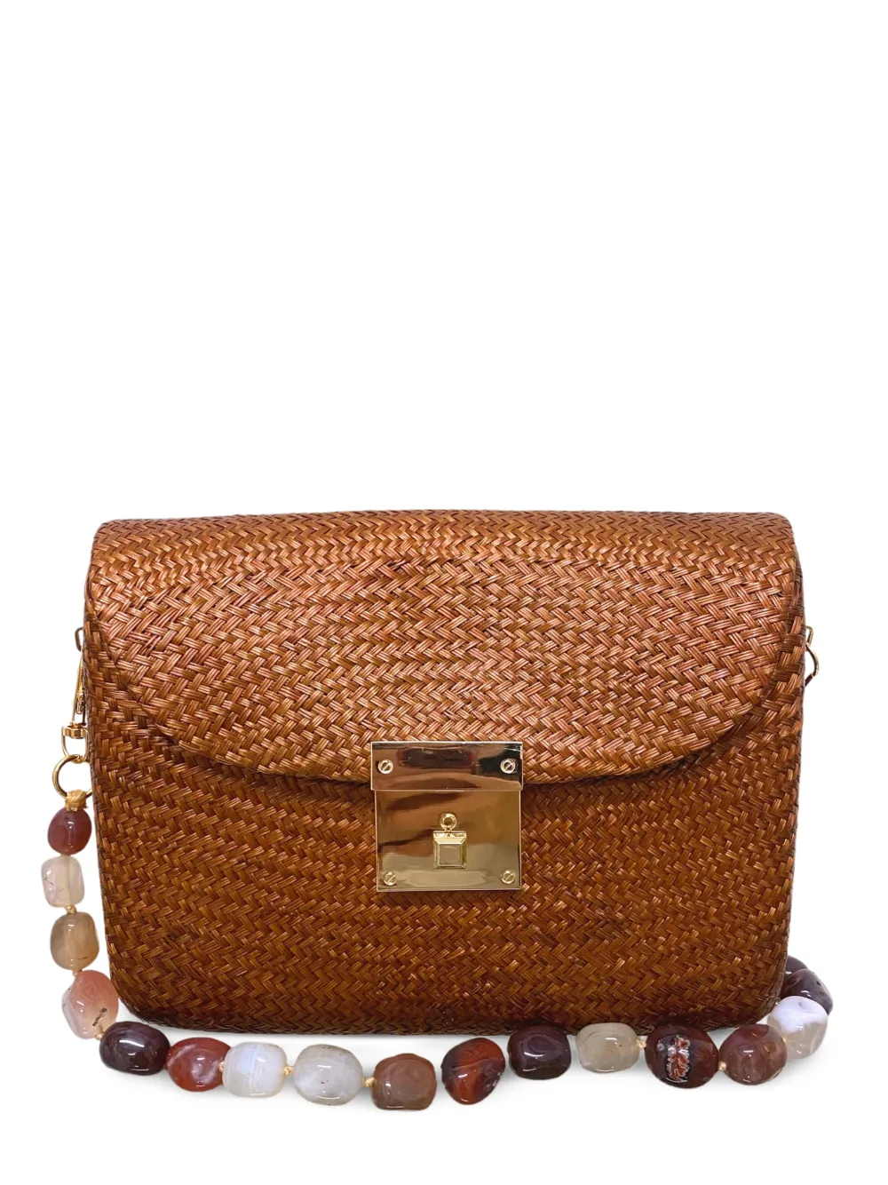 SERPUI Sasha bead-embellished clutch bag - Marrone