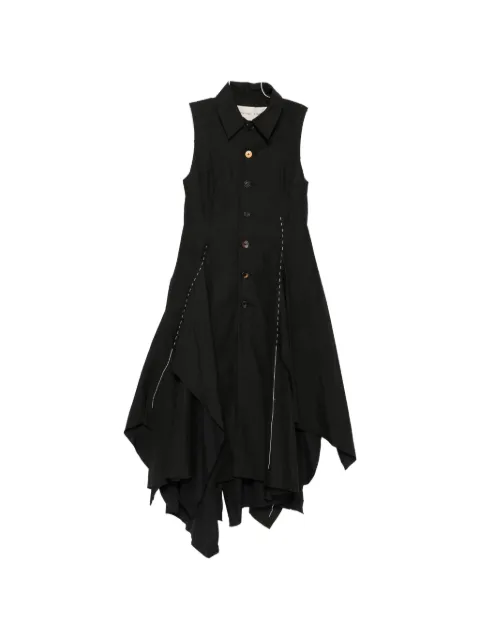 A Tentative Atelier contrast-stitch handkerchief-hem dress