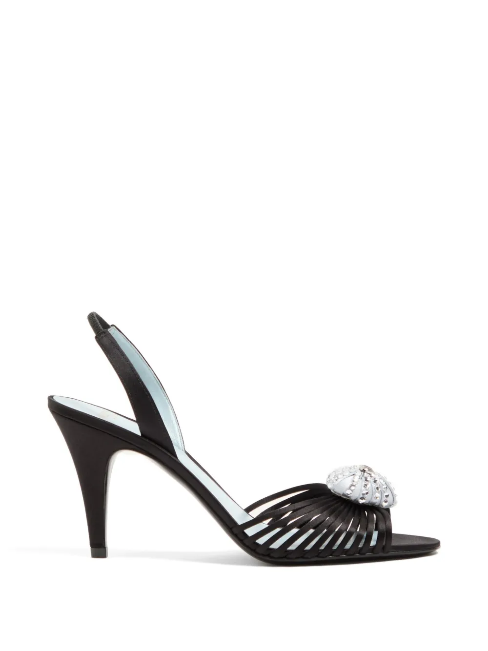 Valentino Garavani Sandali Coeur Royal in raso 85mm - Nero