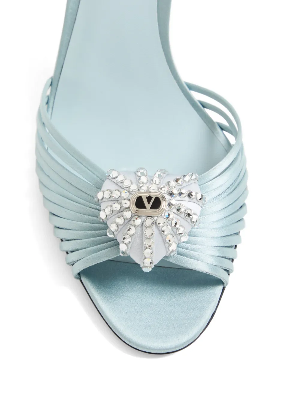 Valentino Garavani Coeur Royal satijnen sandalen 85 mm Blauw