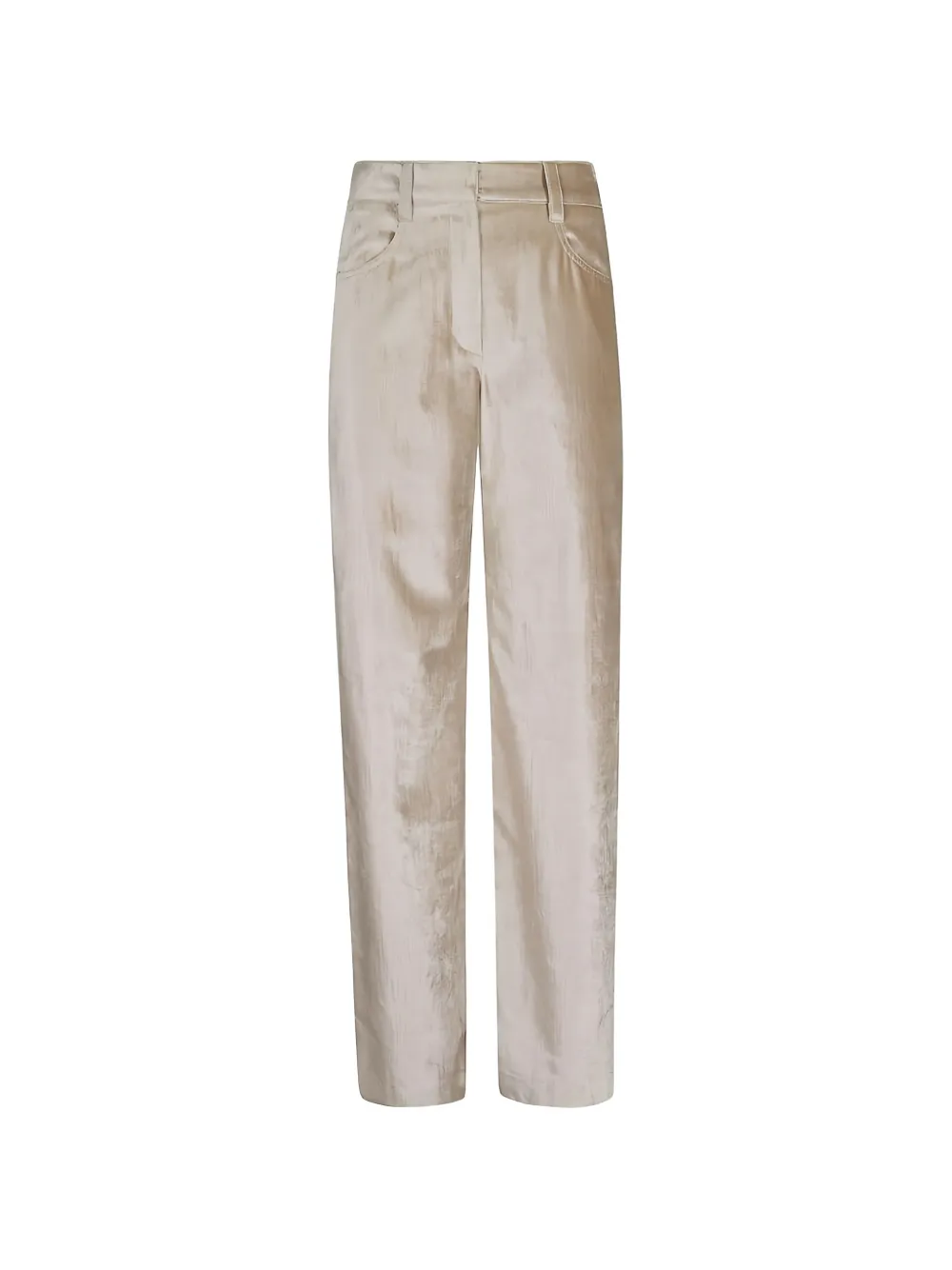 Brunello Cucinelli straight-leg velvet trousers - Nude
