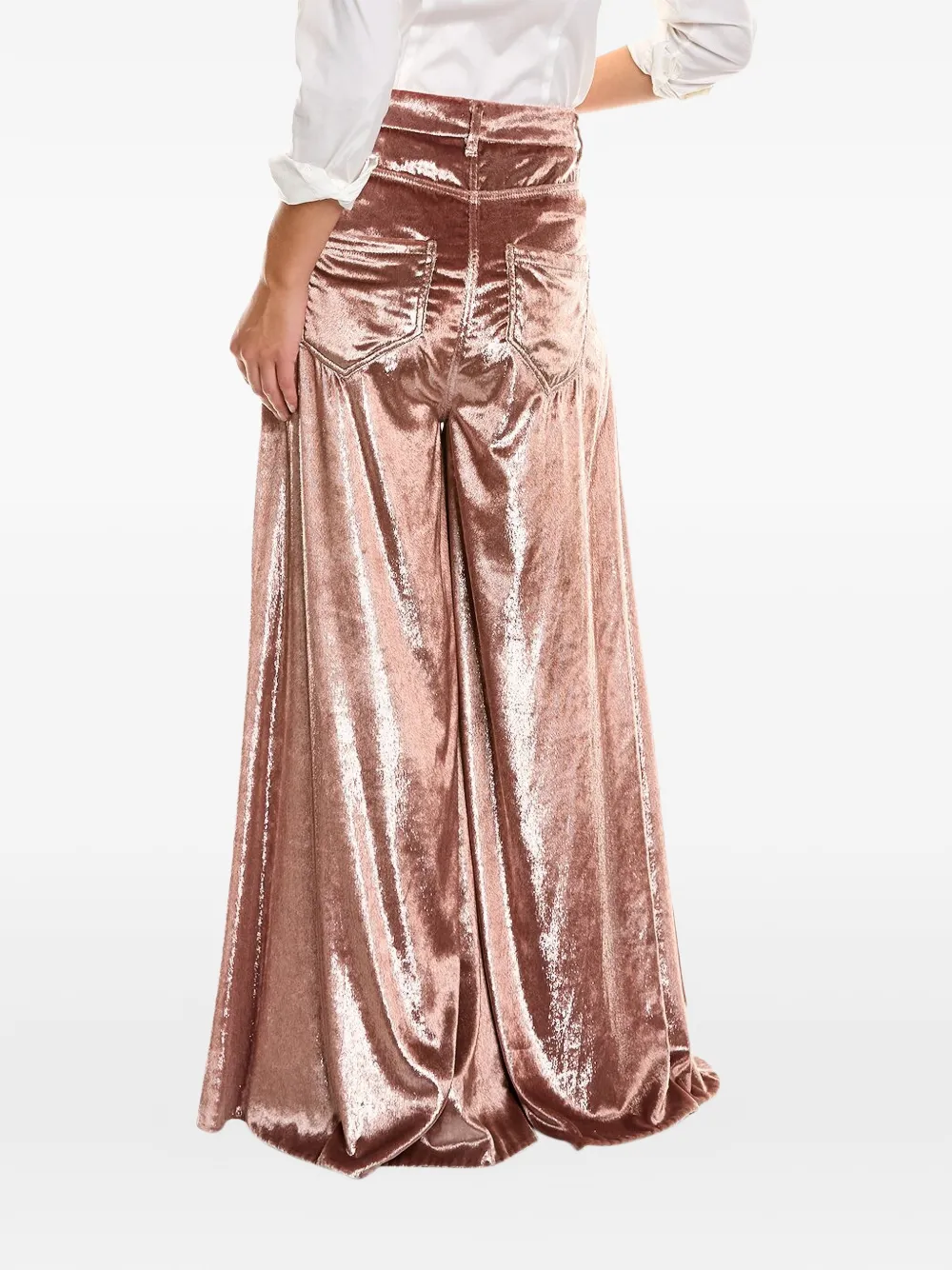 Brunello Cucinelli tinsel velour palazzo pants - Rosa