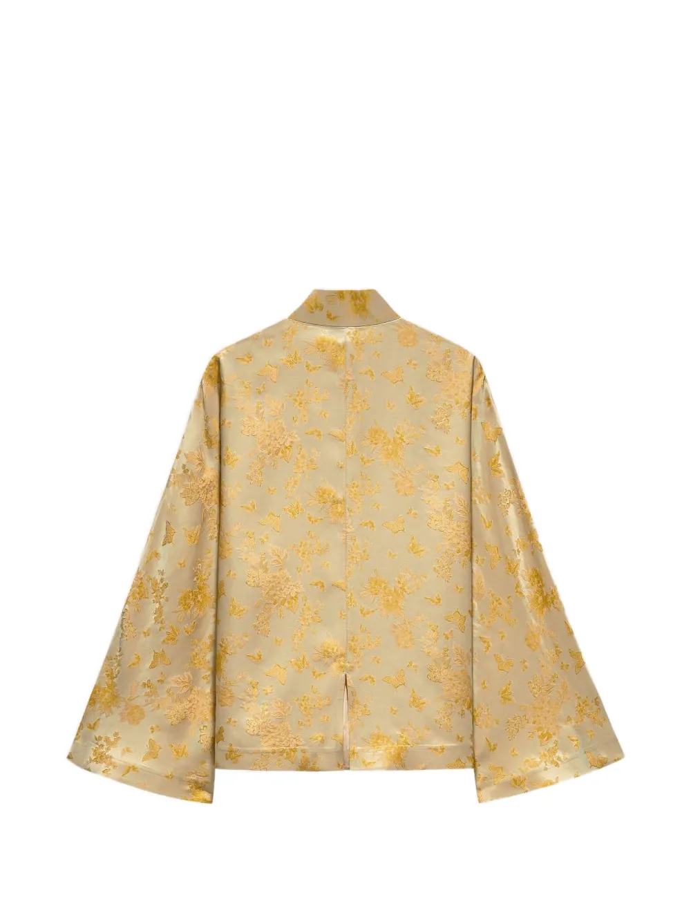 Shanghai Tang zijden blouse met jacquard Beige