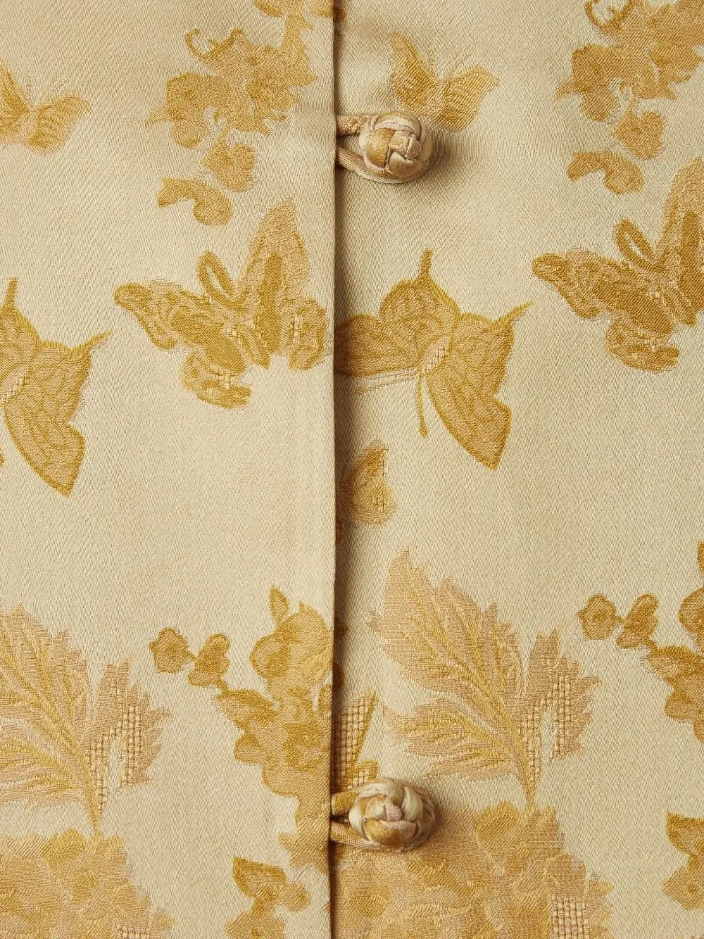 Shanghai Tang zijden blouse met jacquard Beige