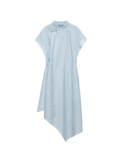 Shanghai Tang Tang jacquard asymmetric dress