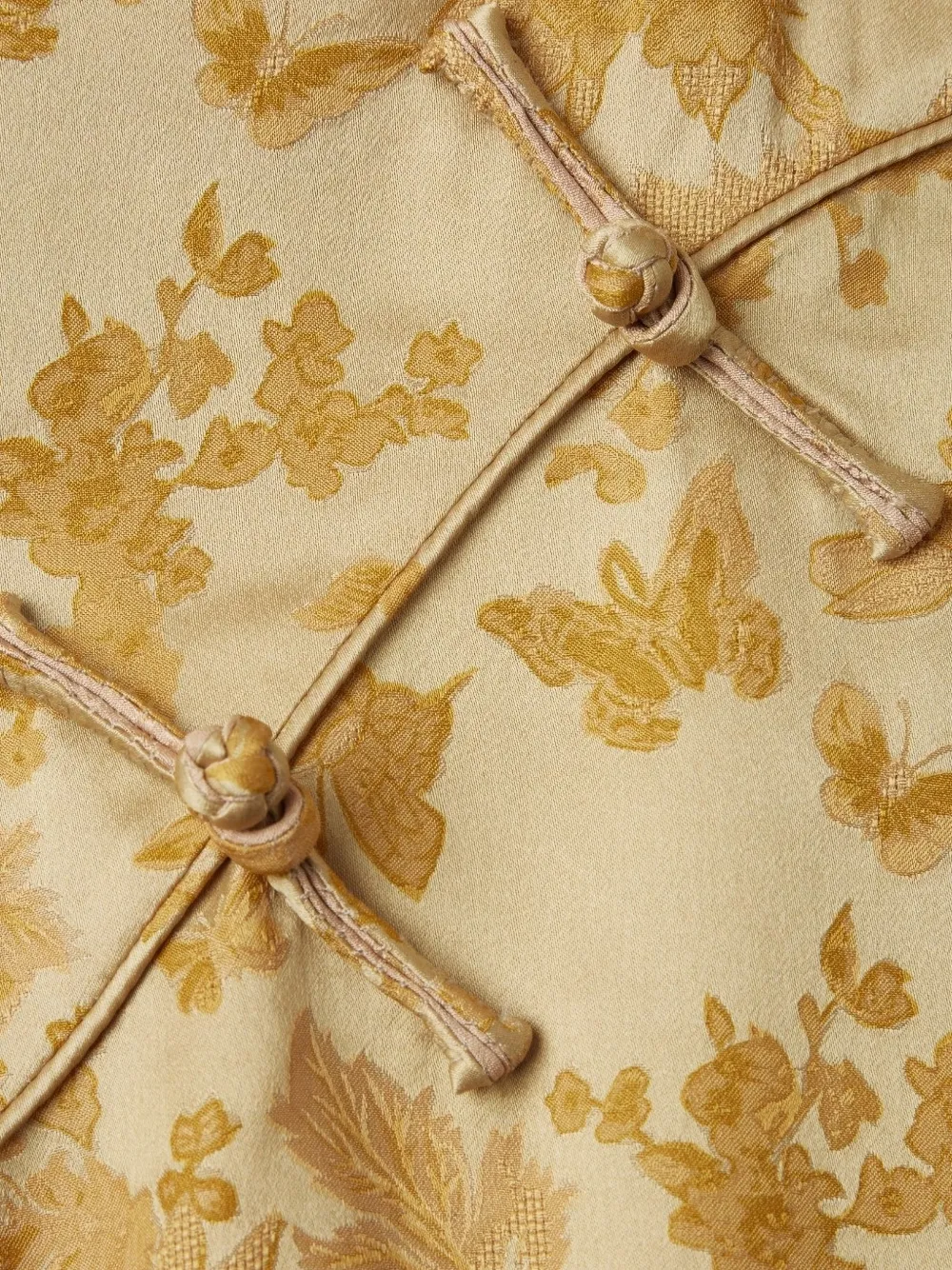 Shanghai Tang Qipao midi-jurk met jacquard Beige