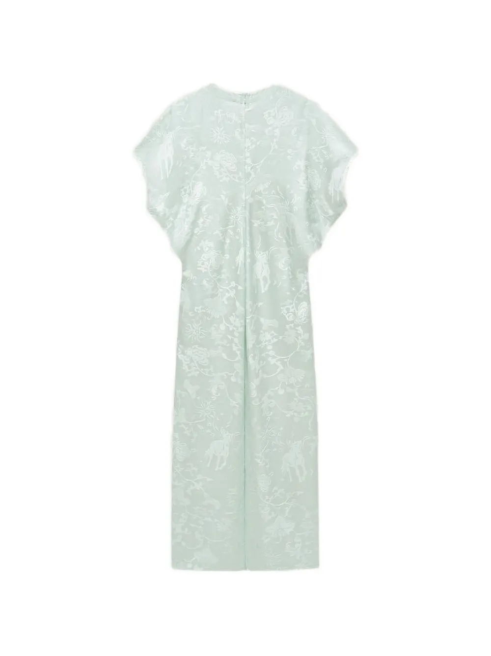 Shanghai Tang zijden midi-jurk met jacquard Groen