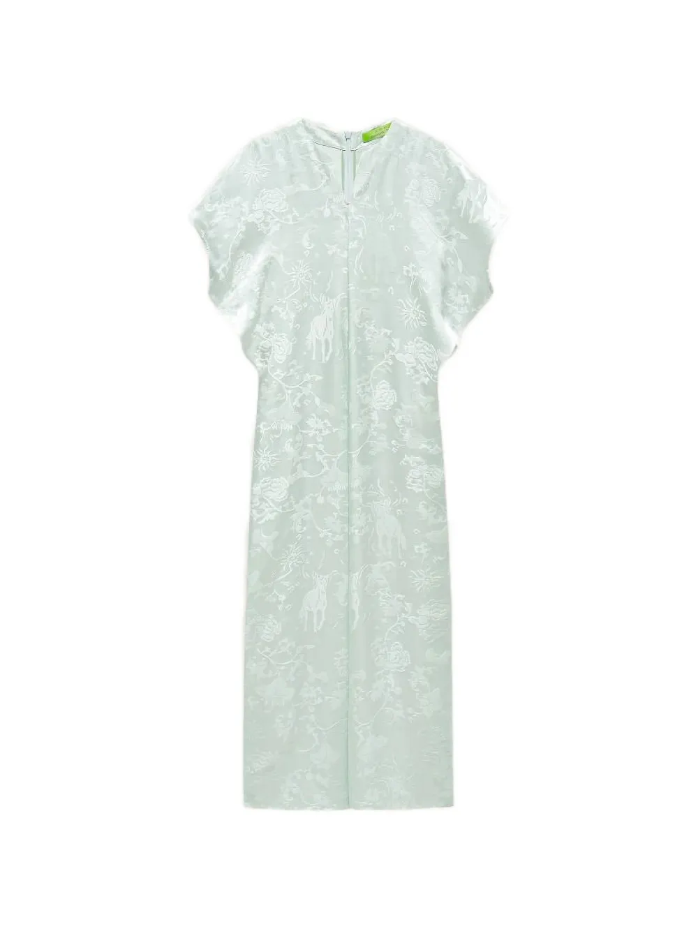 Shanghai Tang Tang jacquard silk midi dress - Verde