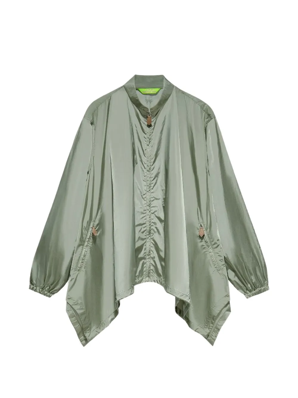 Shanghai Tang Tang asymmetric windbreaker jacket - Grün
