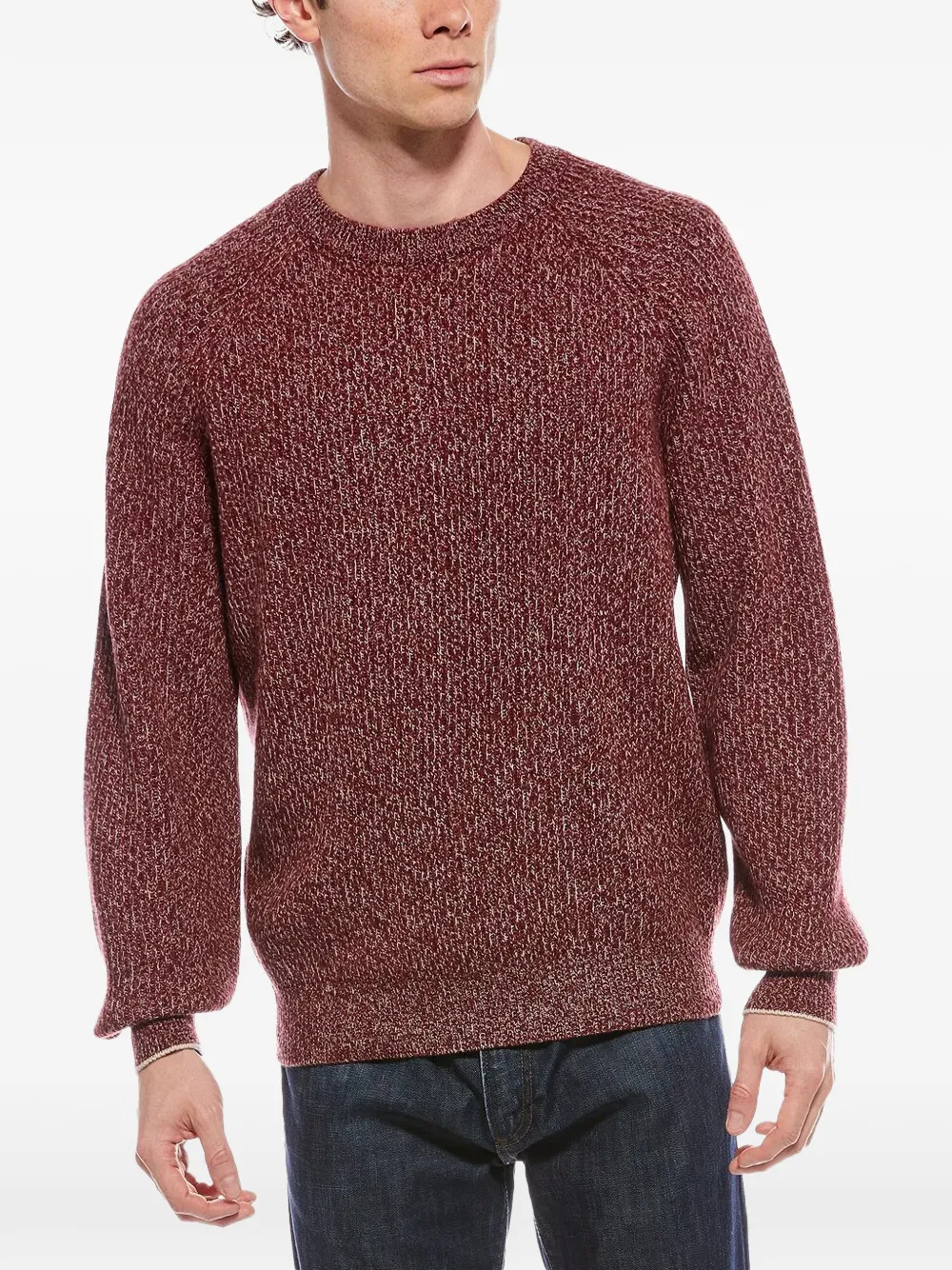 Brunello Cucinelli marled raglan-sleeve sweater - Rot
