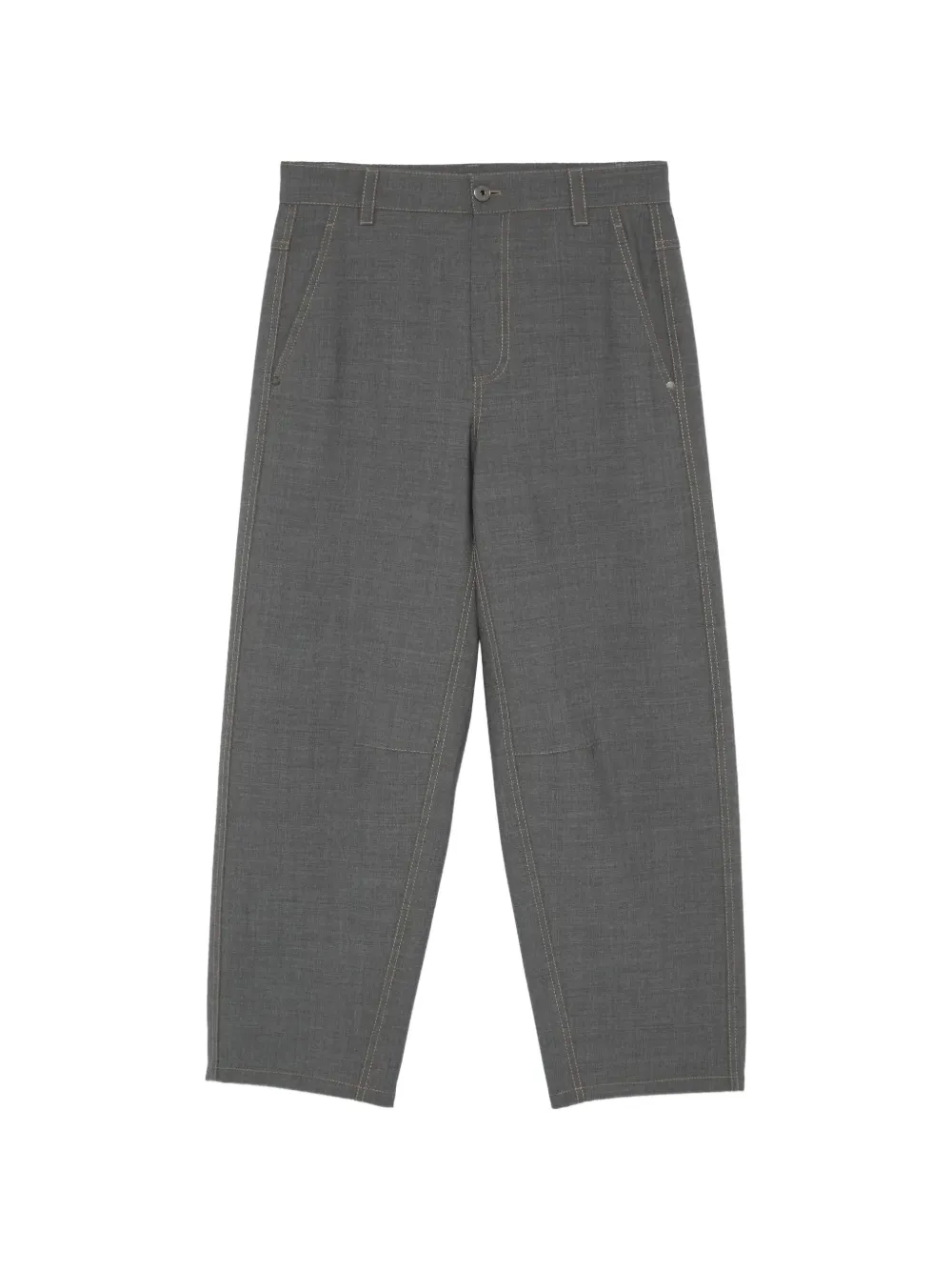 Brunello Cucinelli contrast-stitch cropped trousers - Grau