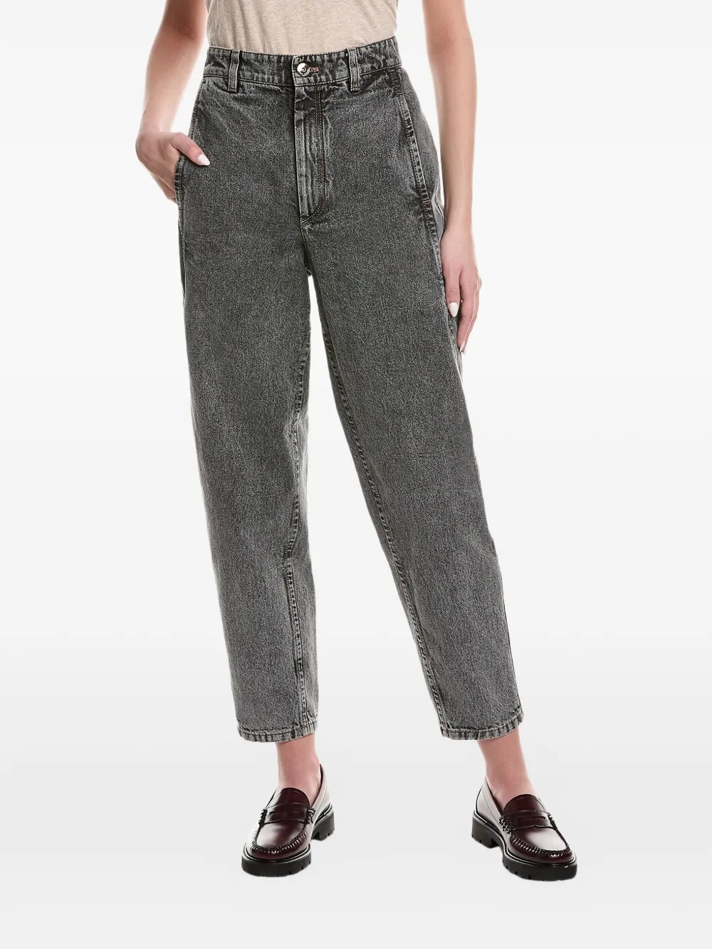 Brunello Cucinelli acid-wash belt-loop jeans - Grigio