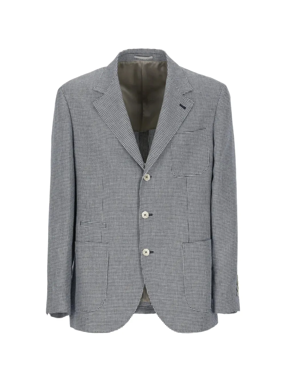 Brunello Cucinelli checkered-pattern deconstructed blazer - Grey