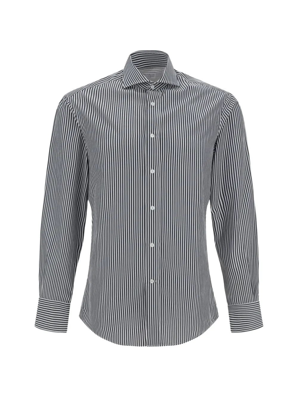 Brunello Cucinelli striped long-sleeved shirt - Schwarz