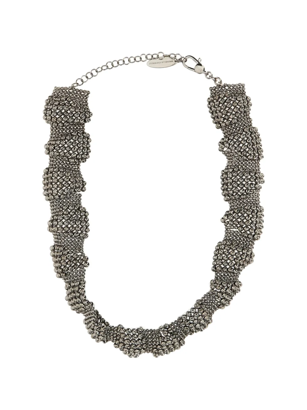 Brunello Cucinelli textured beaded necklace - Argento