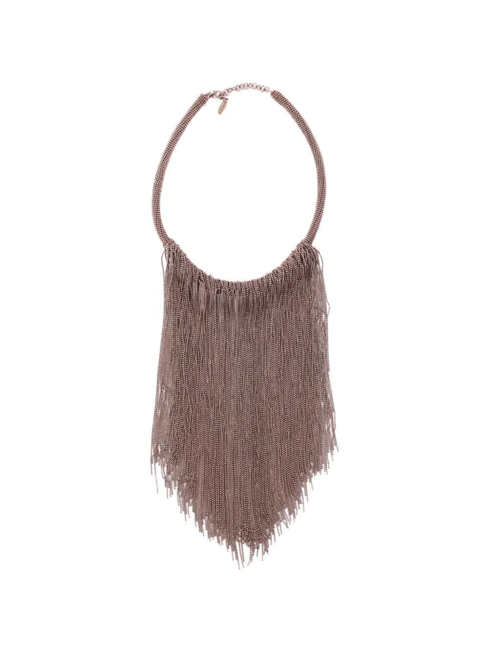 Brunello Cucinelli beaded fringe necklace - Marrone