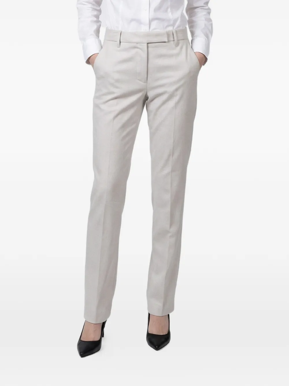 Brunello Cucinelli belt-loops trousers - Bianco