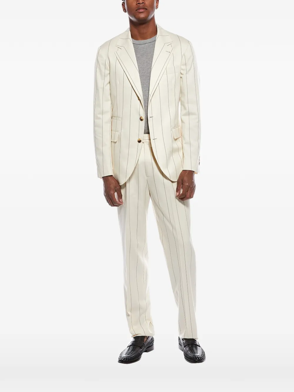 Brunello Cucinelli pinstripe tailored suit - Toni neutri