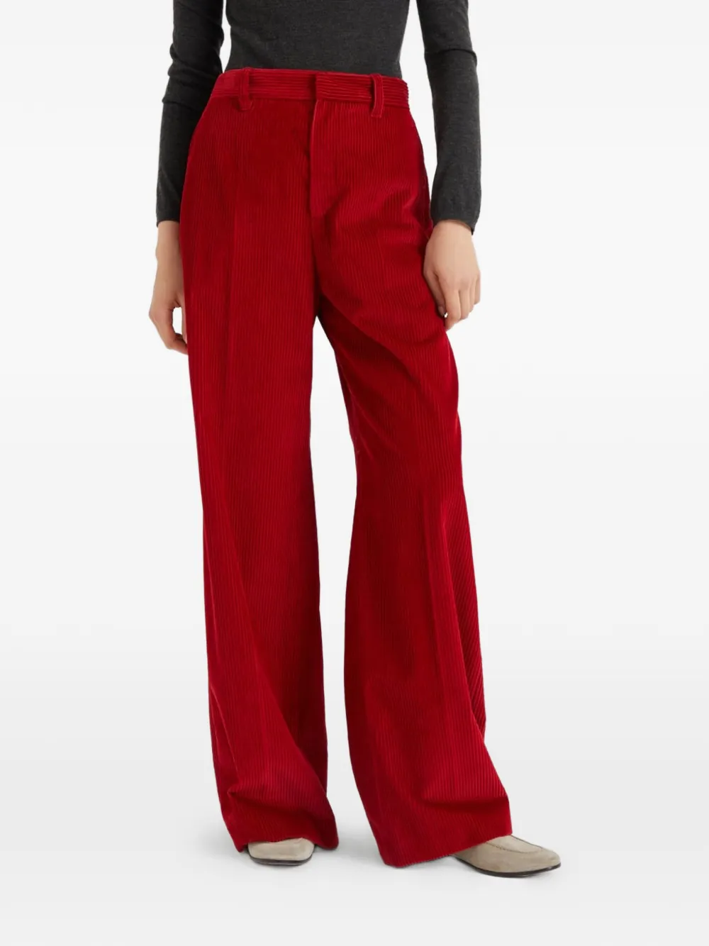 Brunello Cucinelli corduroy wide-leg trousers - Rosso